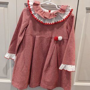 Foque Red Patterened Dress